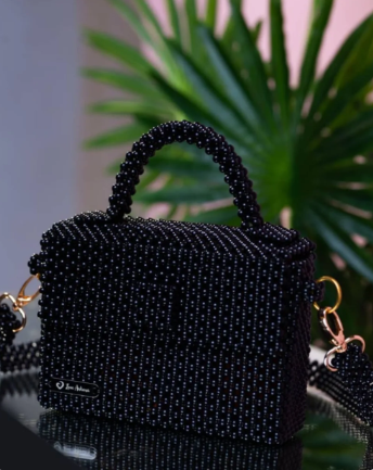The Closet Staple Black Beaded Bag
